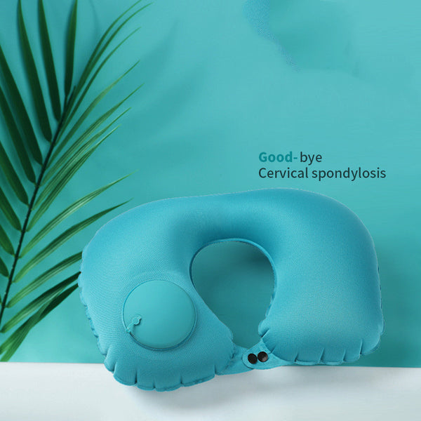 Portable Travel Inflatable U-Shaped TPU Pillow