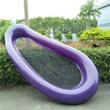 PVC large inflatable eggplant with net floating bed, purple inflatable eggplant recliner