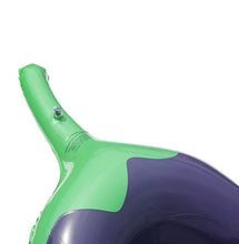 PVC large inflatable eggplant with net floating bed, purple inflatable eggplant recliner