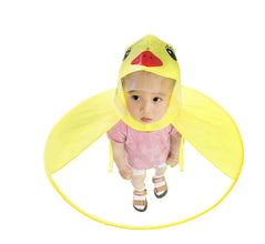 Yellow Duck Kids Raincoat UFO  Umbrella Automatic Folding Umbrella Children Hat Creative Raincoat Gift Student Woman Rain Hat