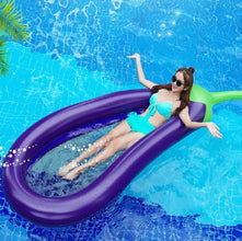 PVC large inflatable eggplant with net floating bed, purple inflatable eggplant recliner